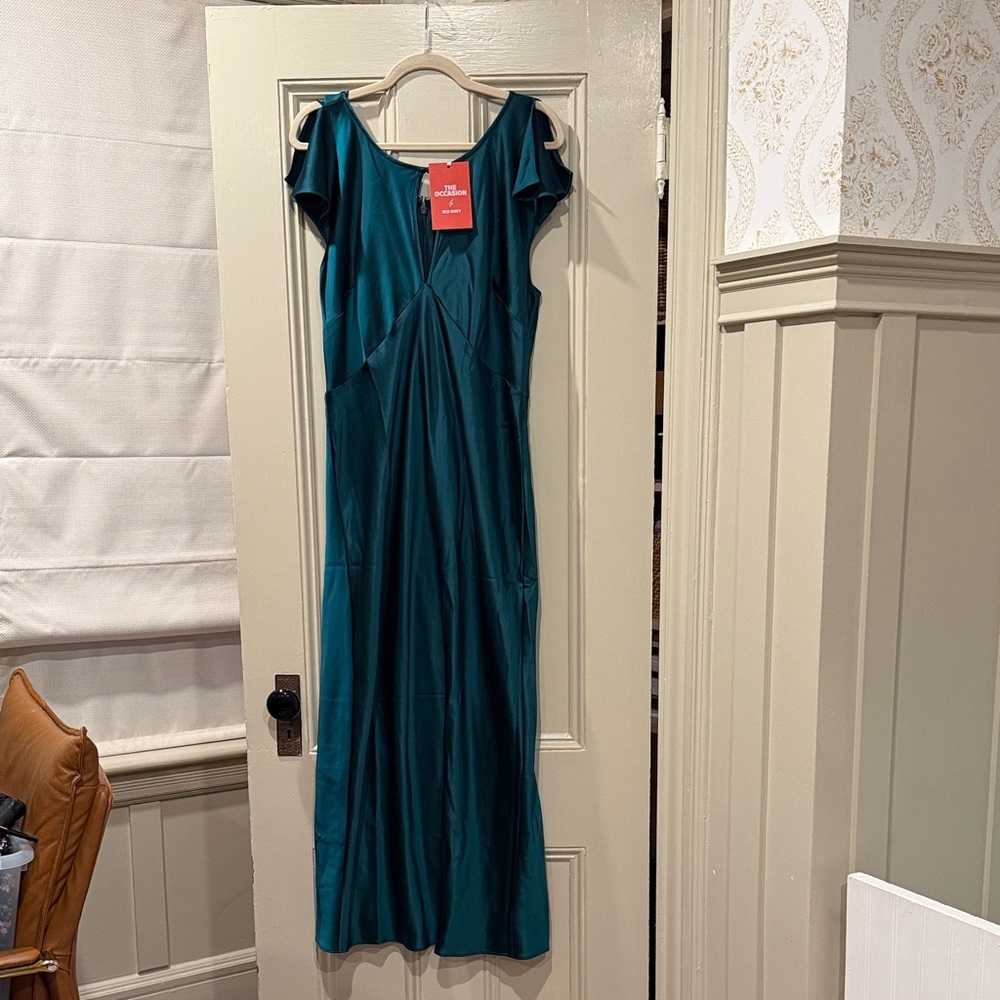 The Occasion by Old Navy Flutter-Sleeve Keyhole Satin Maxi Dress